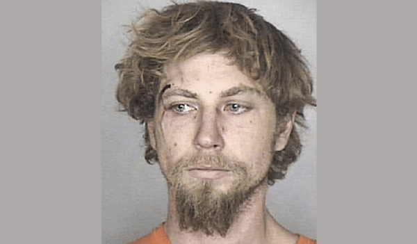 Portrait of a man with messy light-brown hair and a pointed beard, wearing an orange shirt and looking slightly to the side against a plain background.